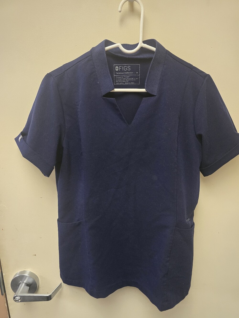 Figs Navy Short-Sleeve Scrub Top